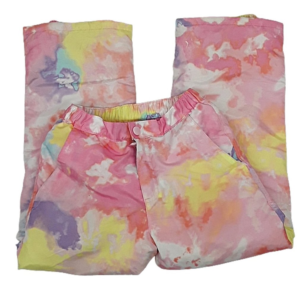 CHILDREN'S PLACE Girls Tie Dye Fleece Lined Winter Snow Pants Size 8